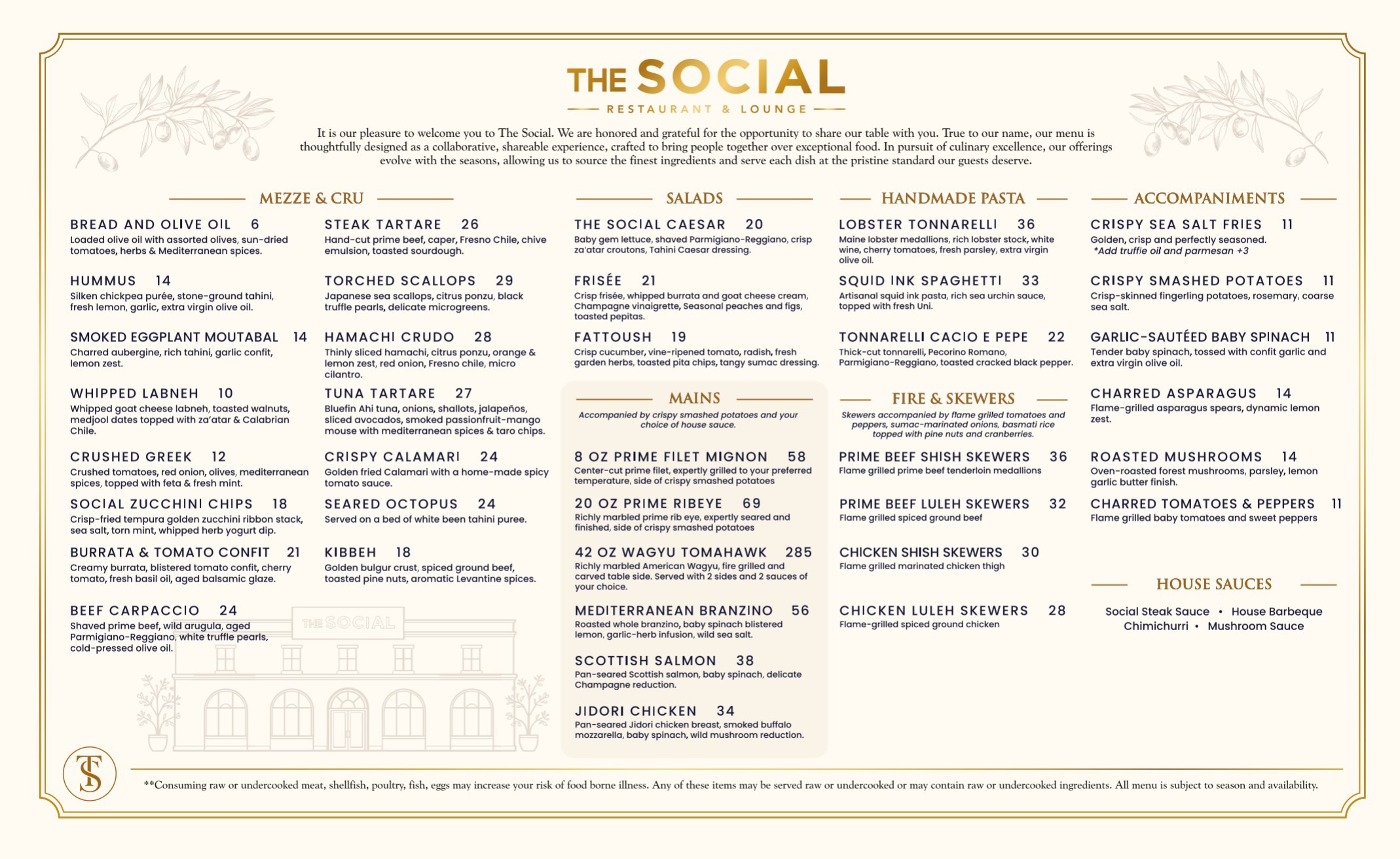 Preview of The Social dinner menu